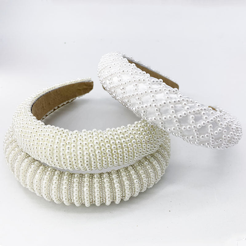 Elegant Pearl Bridal Headband Hair Accessories for Wedding and Formal Events