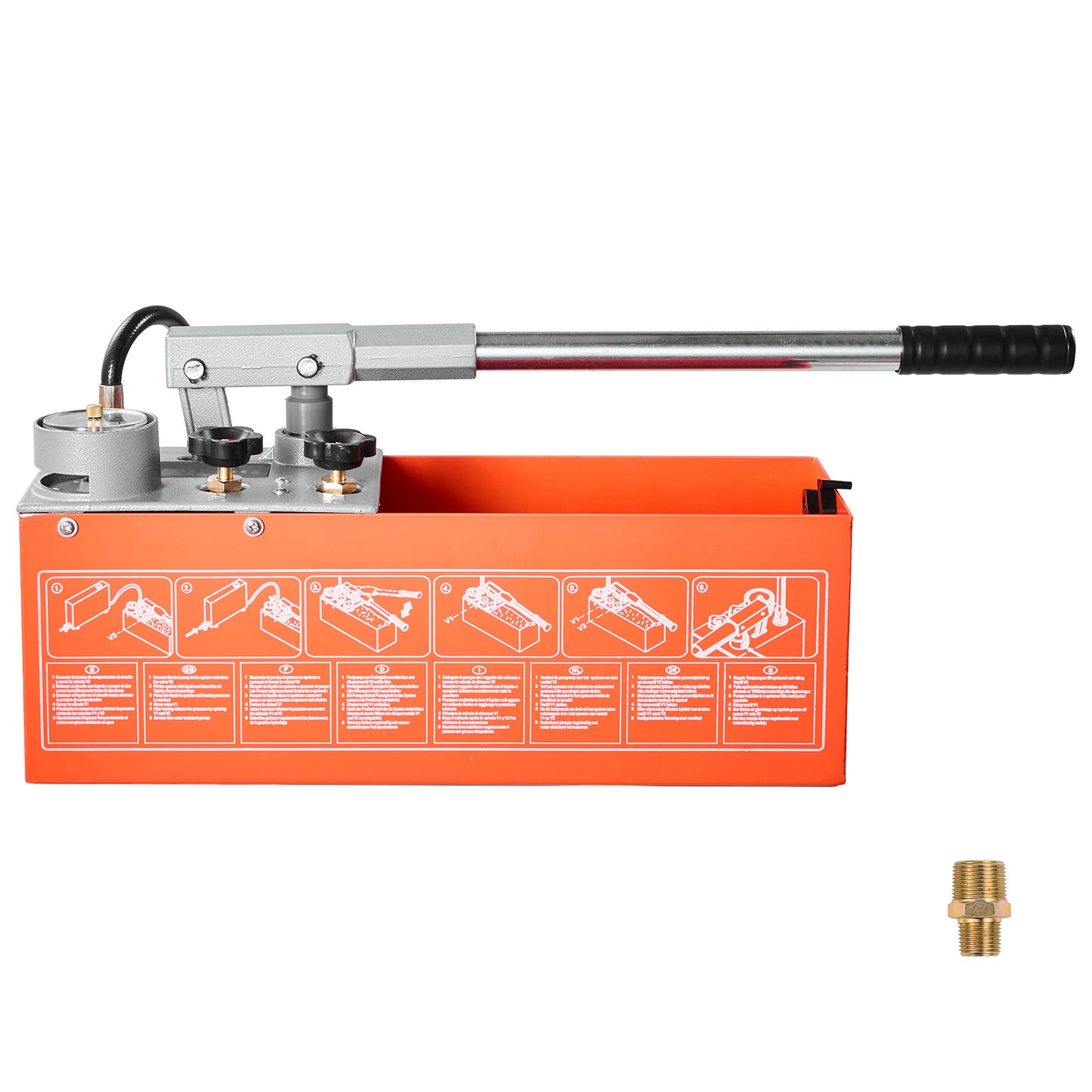 Hydrostatic Test Pump 3 Gallon Hydraulic Water Pressure Tester Kit with Gauge for Pipe & Heating Systems