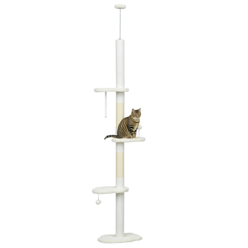 Floor to Ceiling Cat Tree with Multiple Levels and Scratch Posts – Pet Furniture