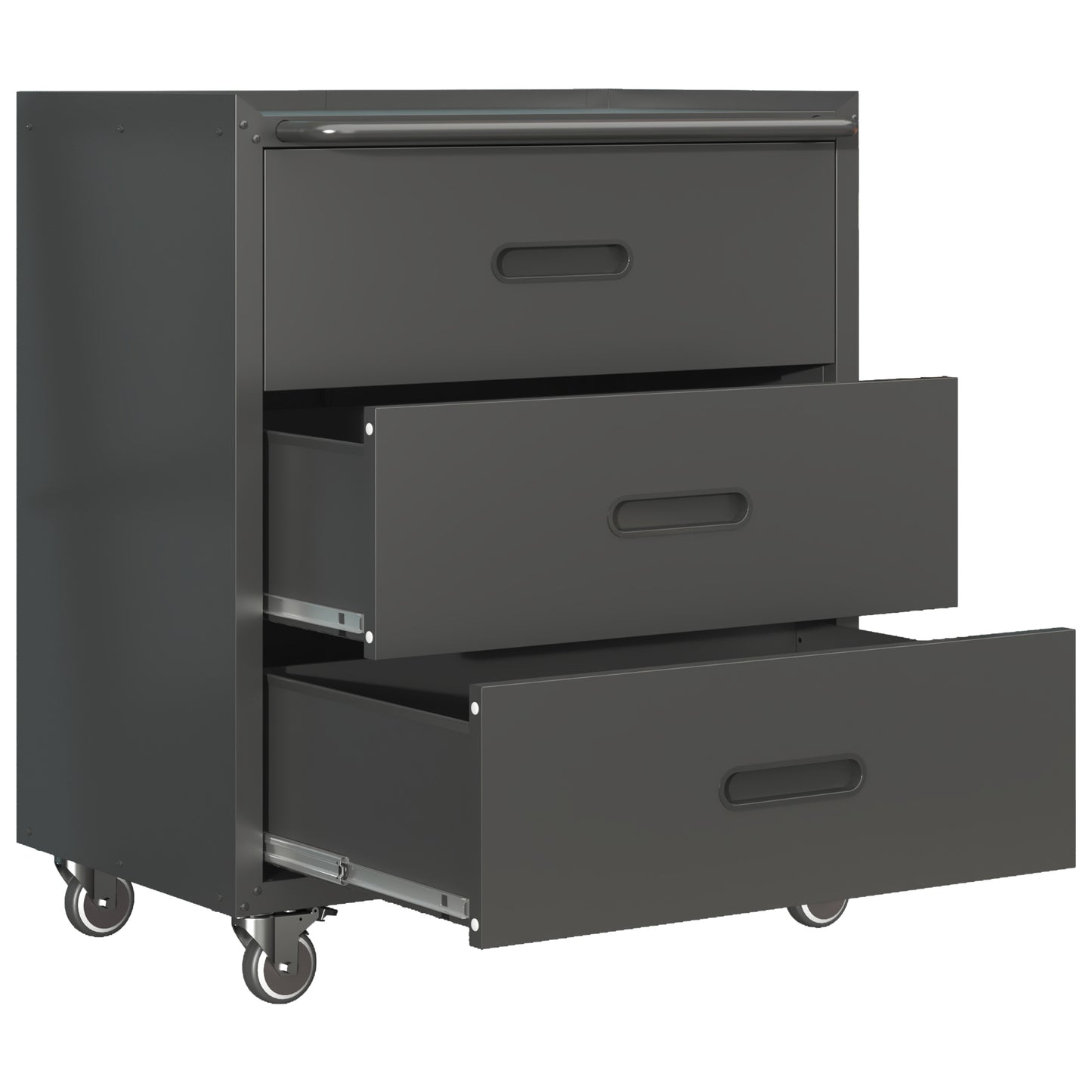 Heavy-Duty Metal Storage Cabinet with Wheels - 3 Drawer Organizer