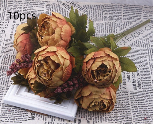 Artificial Peony Flowers Set - Decorative Silk Flowers for Home & Garden