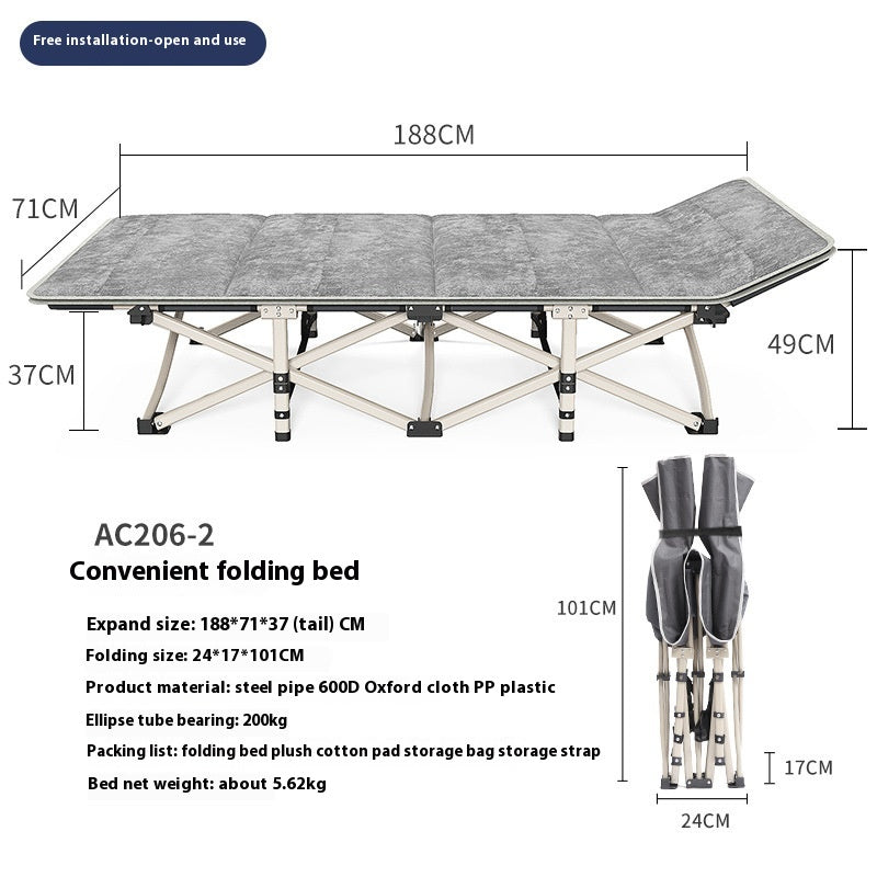 Portable Folding Bed for Camping and Office Use – Lightweight & Space Saving