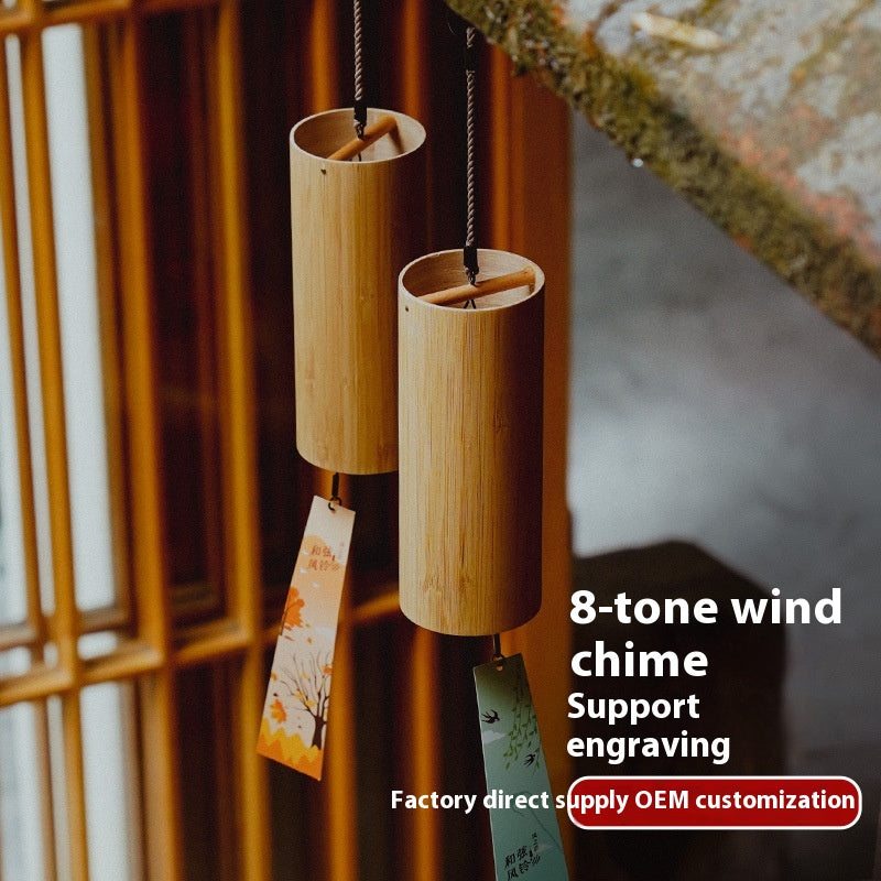 8-Tone Four Seasons Wind Chimes - Bamboo Modern Garden Decor Gift