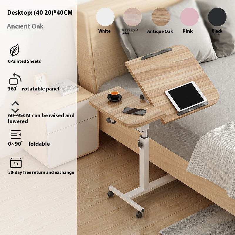 Adjustable Laptop Bedside Table - Portable, Rotating, Modern Design