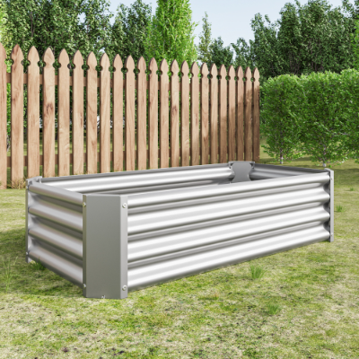 Metal Raised Garden Bed 4x2x1ft for Flowers Vegetables Herbs Outdoor Planter