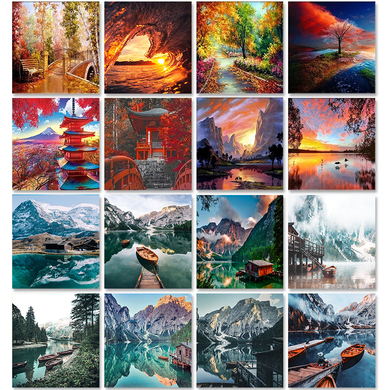 DIY Oil Painting Kit for Adults - Paint by Number Art Set, Multiple Sizes & Styles