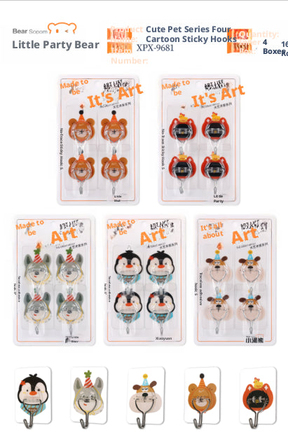 Transparent Stainless Steel Hooks for Organizing & Hanging - 2 Pieces