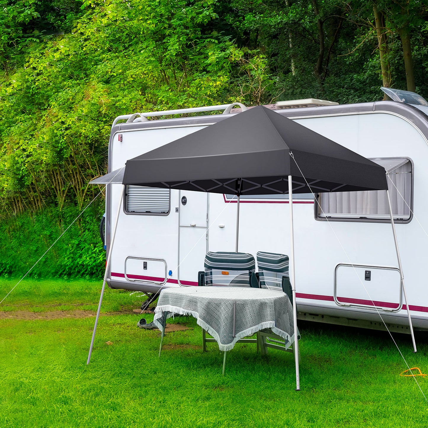 Portable Dark Gray Folding Canopy Gazebo - UV Resistant & Waterproof
