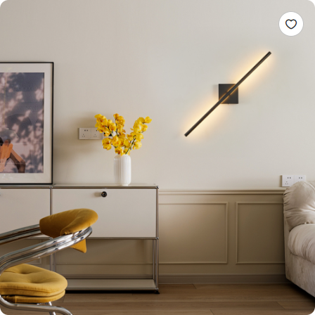 Modern LED Wall Sconce 2-Pack - Black Minimalist Indoor Wall Light Fixtures for Living Room & Bedroom