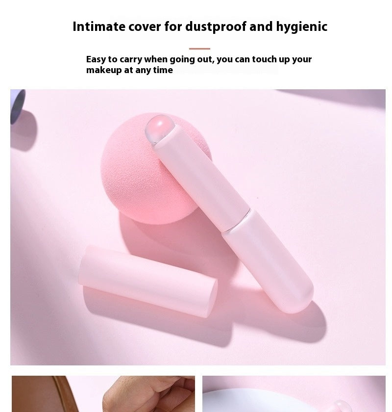 Portable Silicone Lip Brush with Lid - Travel Makeup Tool for Lips