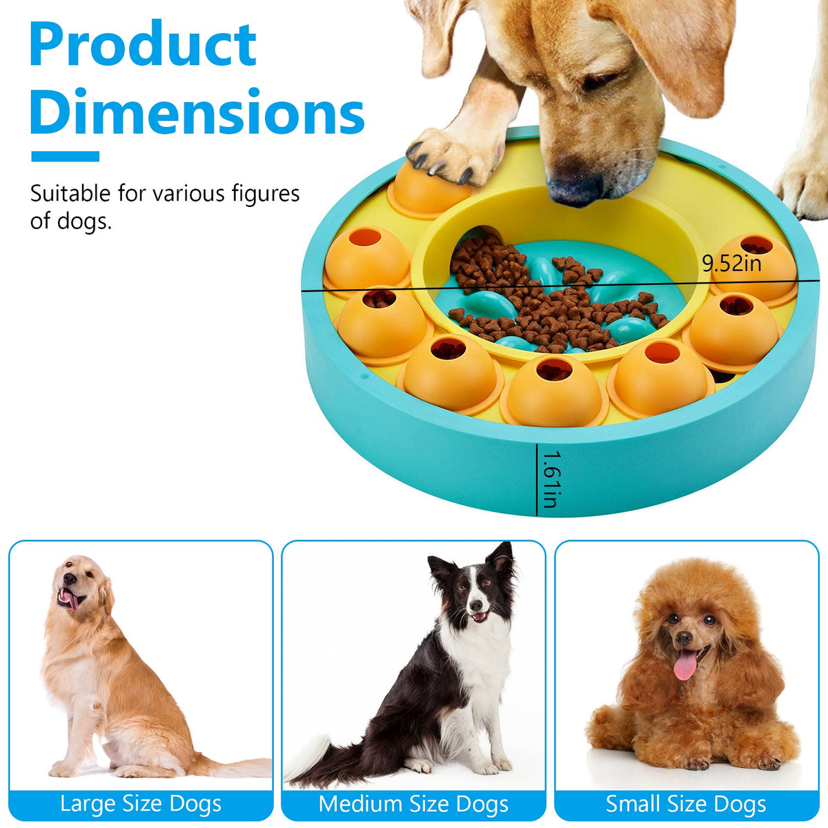 Dog Puzzle Food Feeder Slow Dispenser Interactive Toy for IQ & Mental Enrichment