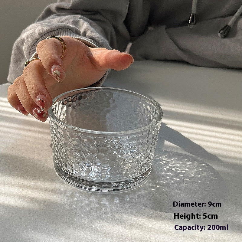 Hammer Pattern Glass Bowl for Kitchen & Dining - Heat-Resistant Nordic Style