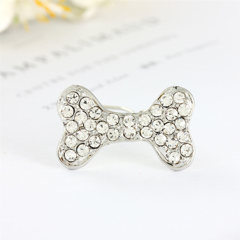 Versatile Rhinestone Dog Bone Hair Clip - Colorful Hair Accessory for Pets & Hair Styling
