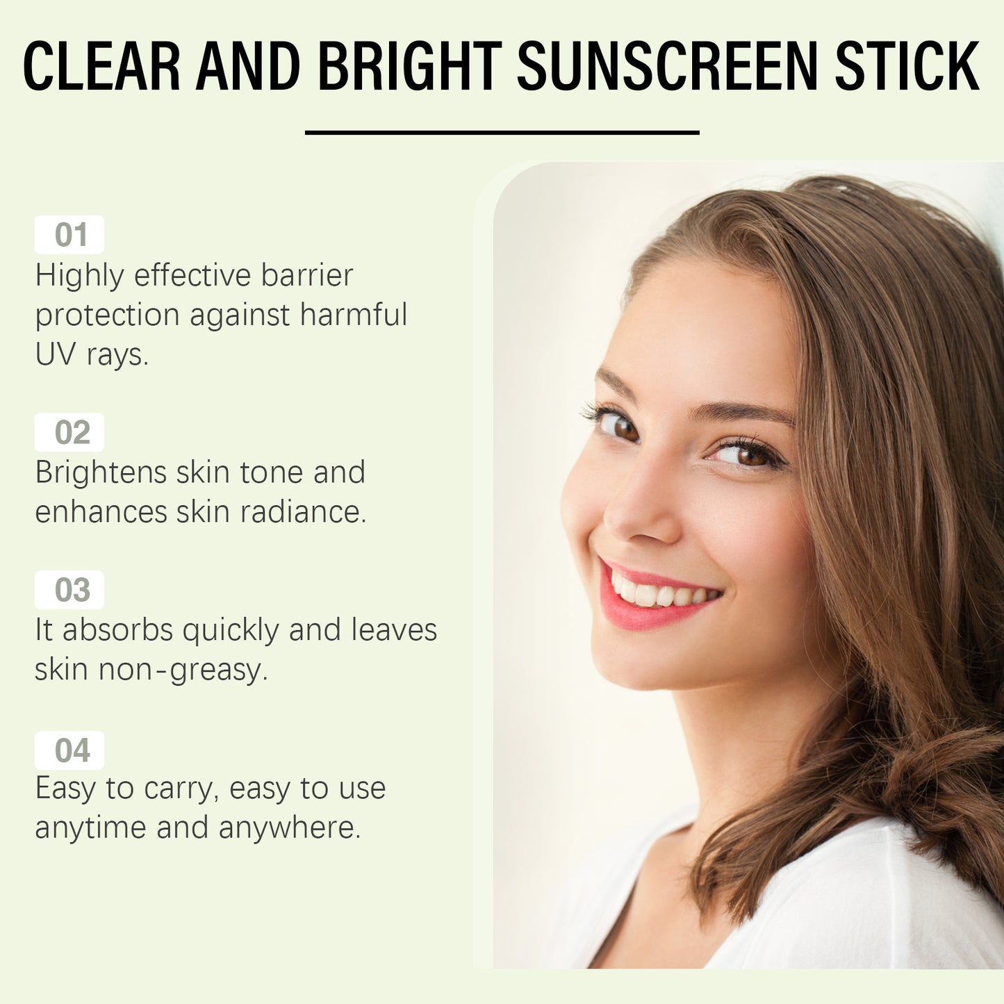 Transparent Sunscreen Protection Stick - UVA/UVB Non-Sticky Sun Care