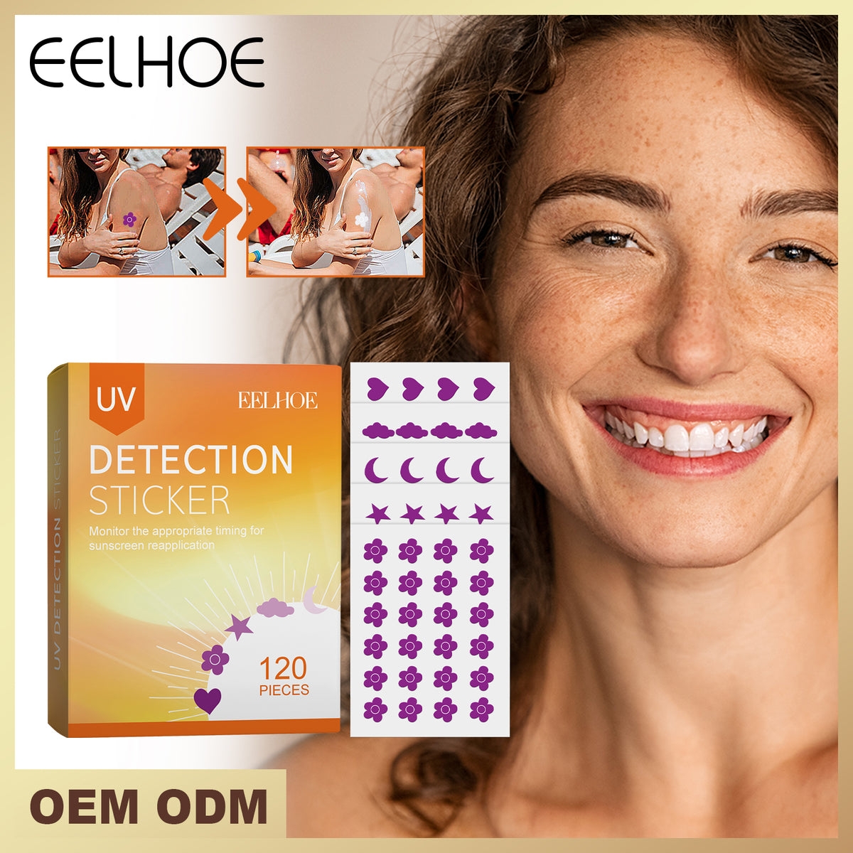 UV Detection Sticker 120 Pieces - Body Care Accessories for Skin Monitoring