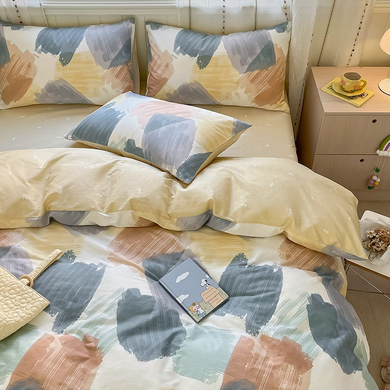 Printed Cartoon Girl Cotton Bed Quilt Cover Set - Multiple Sizes & Styles