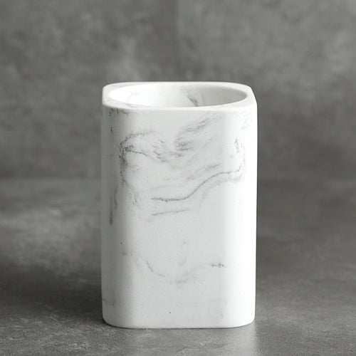 Nordic Style Resin Marble Bathroom 4-Piece Set with Storage Accessories