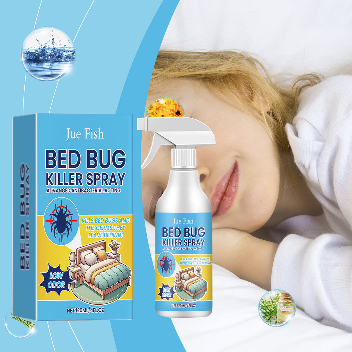 Bedbug Spray - 120ml Pest Control Insect Repellent for Home & Travel