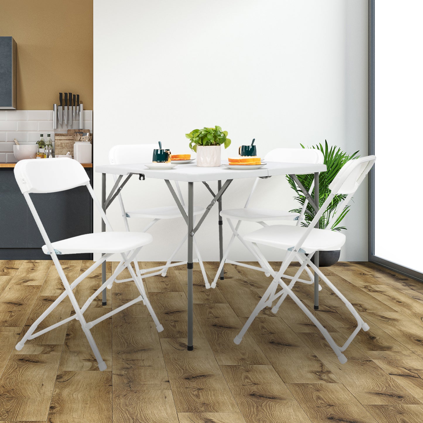 34-Inch Foldable Square Table - Portable Dining & Card Table