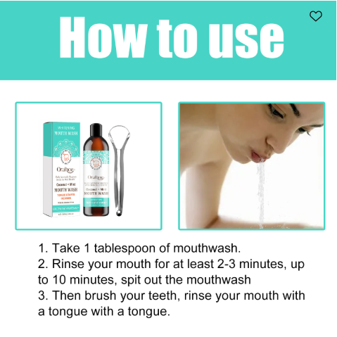 Coconut Mint Whitening Mouthwash for Fresh Breath and Oral Care