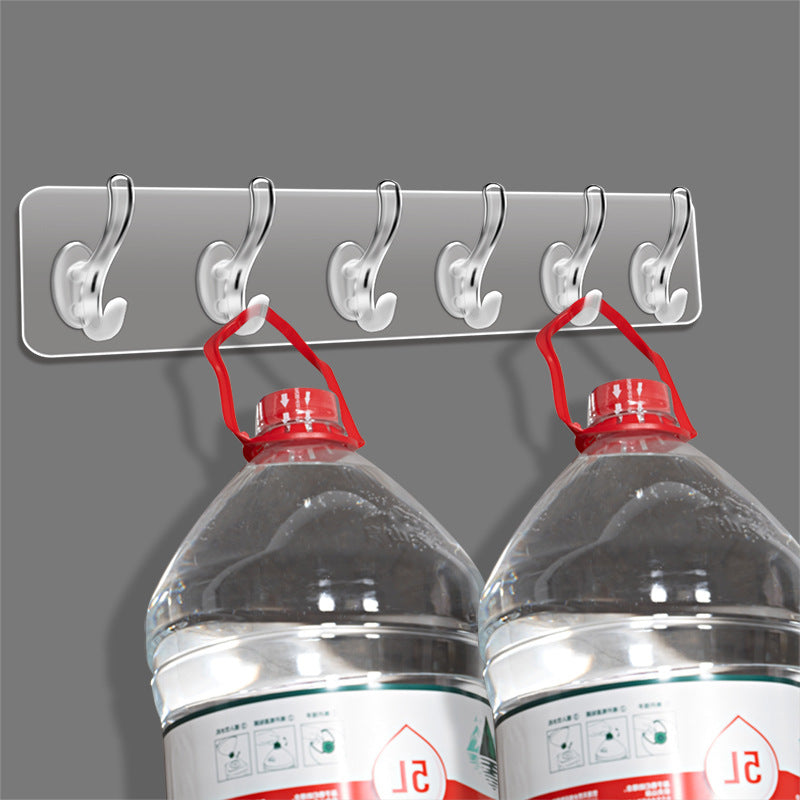 Wall-Mounted Load-Bearing Hook Rack with Multiple Rows - Modern Home Storage