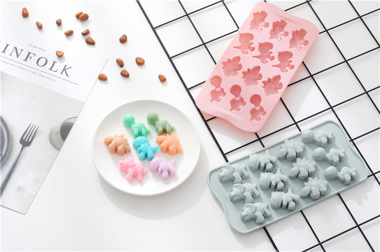 Animal Shape Silicone Mold for Chocolate Candy Baking Ice Cube Crafts - Pink & Blue Variants