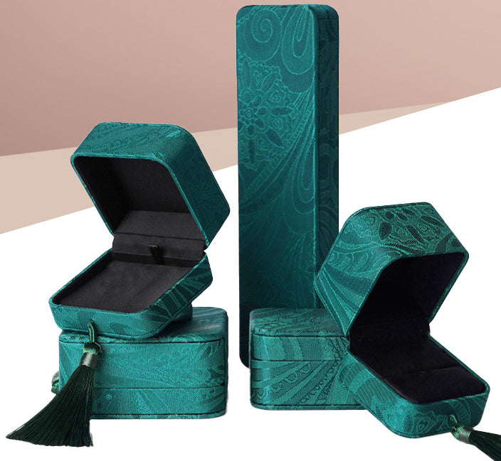 Dark Green Jewelry Storage Box - Classic Home Organizer for Rings, Necklaces, Bracelets