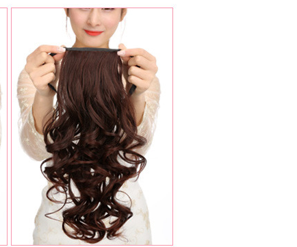 Dark Brown 40cm Ponytail Wig for Women Braid and Tie Hair Extension