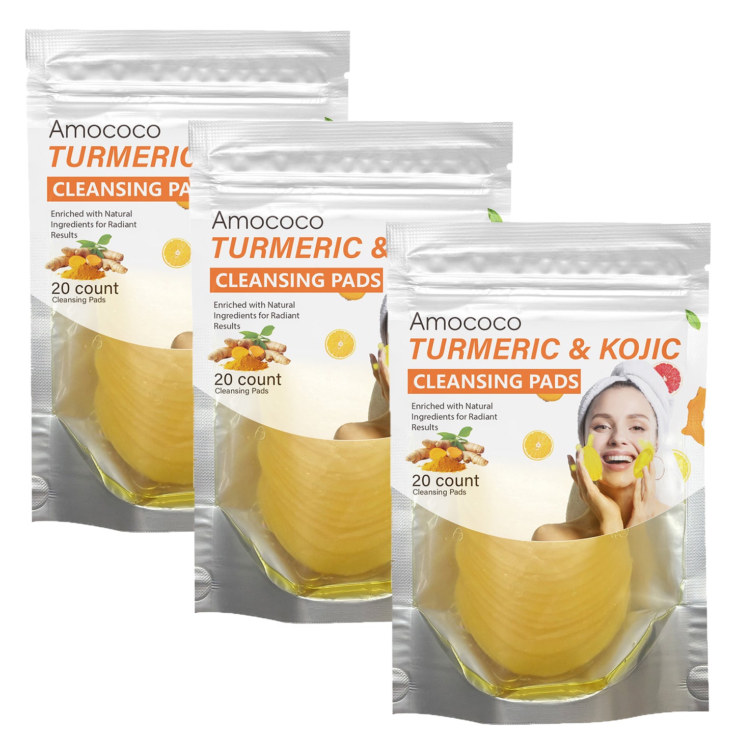 Turmeric & Kojic Acid Brightening Cleansing Pads - 20 Count