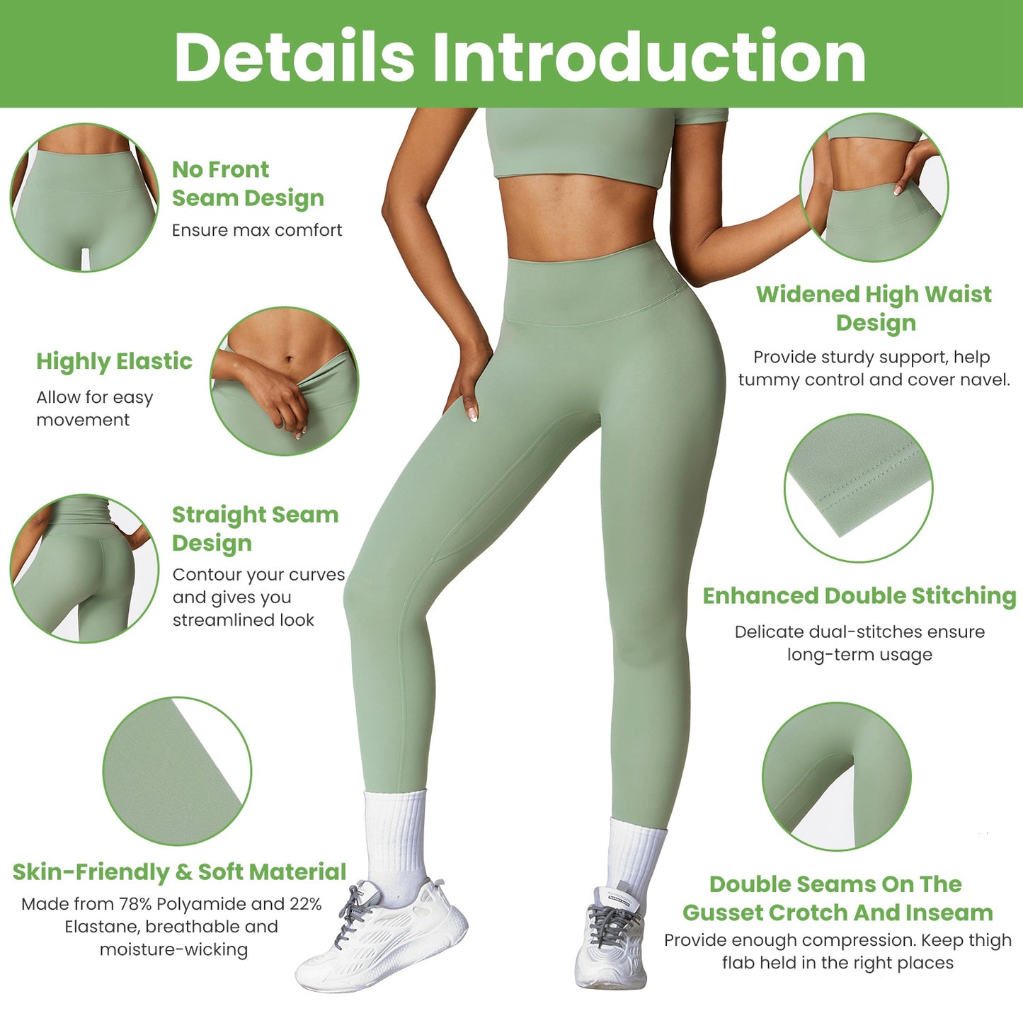 High Waist Workout Leggings - Tummy Control Yoga Pants