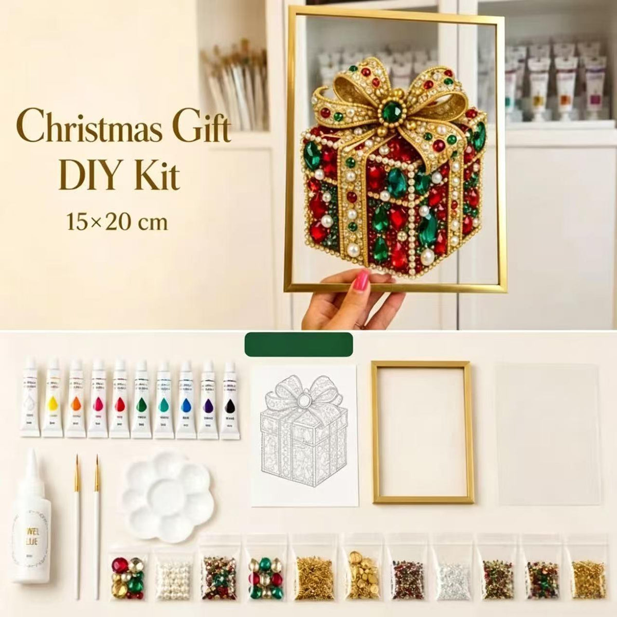 DIY Christmas Tree Jewelry Art Kit - Holiday Home Decor Craft Set