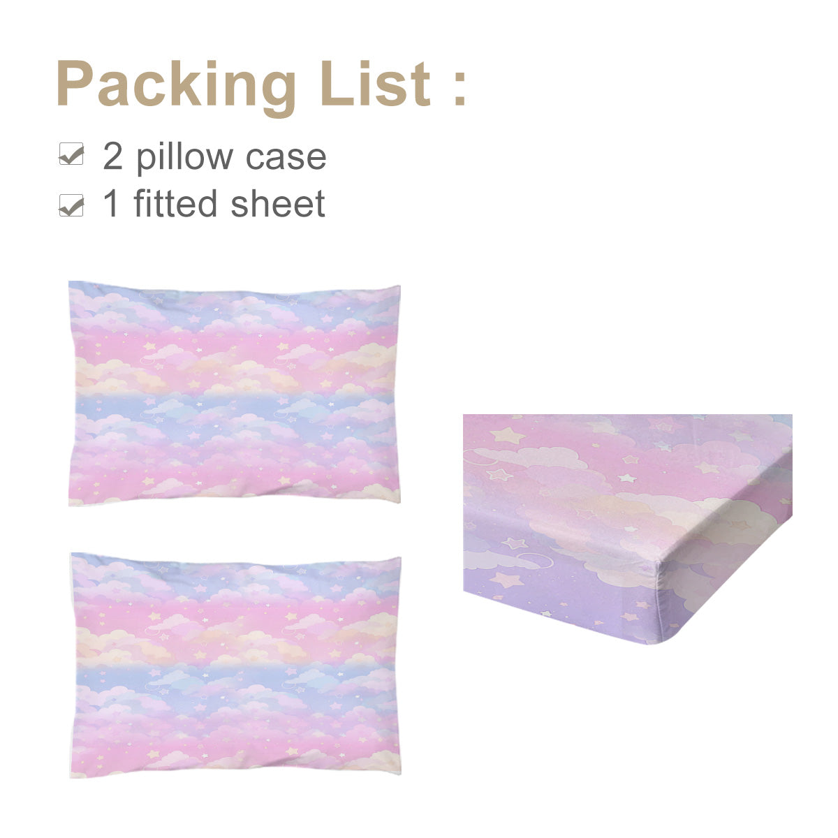 Colorful Microfiber Bed Sheet Set Full Size - Vibrant Bedding with Fitted Sheet & Pillowcases