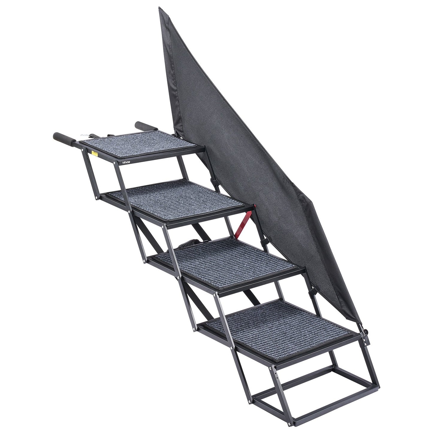 Foldable Dog Stairs for Car & High Beds - 4 Steps Non-Slip Pet Ladder for Large Dogs