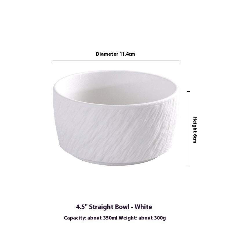 Ceramic Straight Body Rice Noodle Bowl Nordic Style Kitchen Storage Set