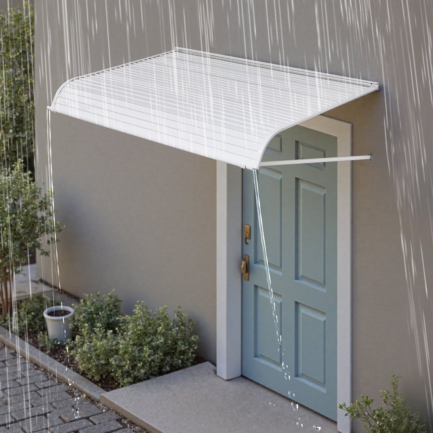 60x42 Inch Aluminum Door Awning Canopy - Anti-Rust Outdoor Protection