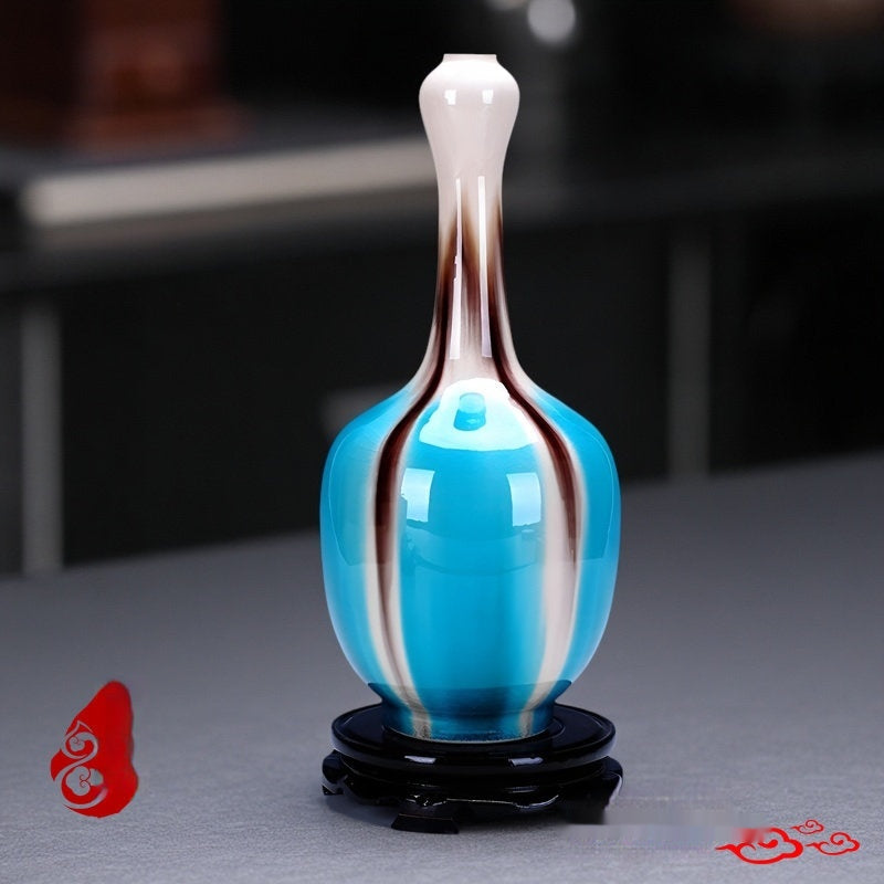 Color Changing Glazed Ceramic Vase - Neo-Chinese Style Home Decor