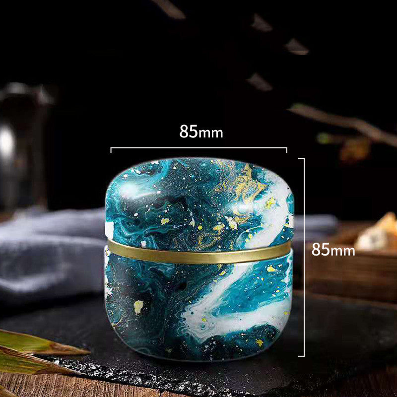 Mini Portable Tea Can - Small Iron Storage Jar for Home & Kitchen
