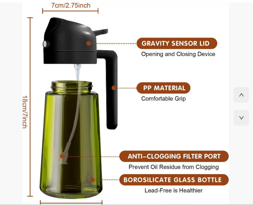 Two-in-One Oil Spray Dispenser for Kitchen & Barbecue - Capacity Options