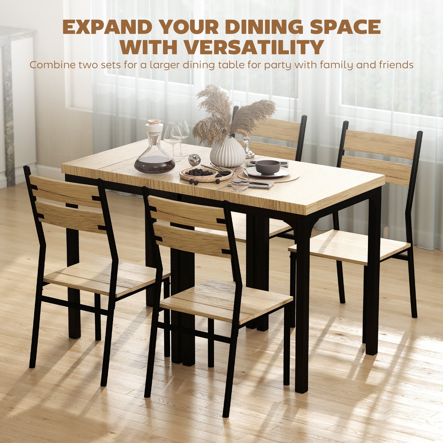 3-Piece Dining Table Set for 2 - Modern Kitchen Nook Furniture