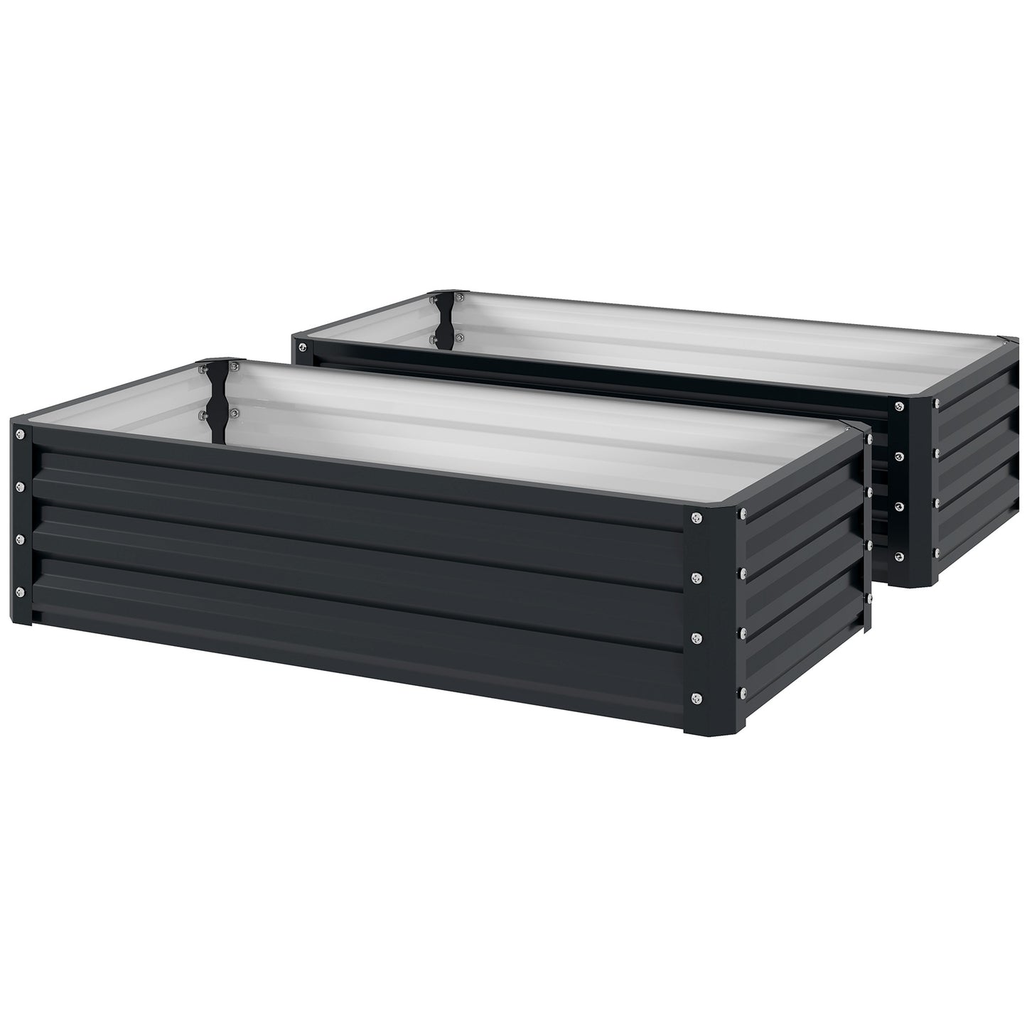 Galvanized Steel Raised Garden Bed 4x2x1 ft Outdoor Planter Box for Vegetables Herbs