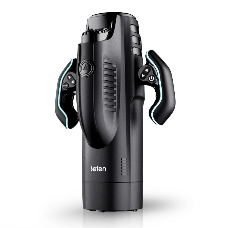 Automatic Retractable Heating Men's Masturbation Toy - Black