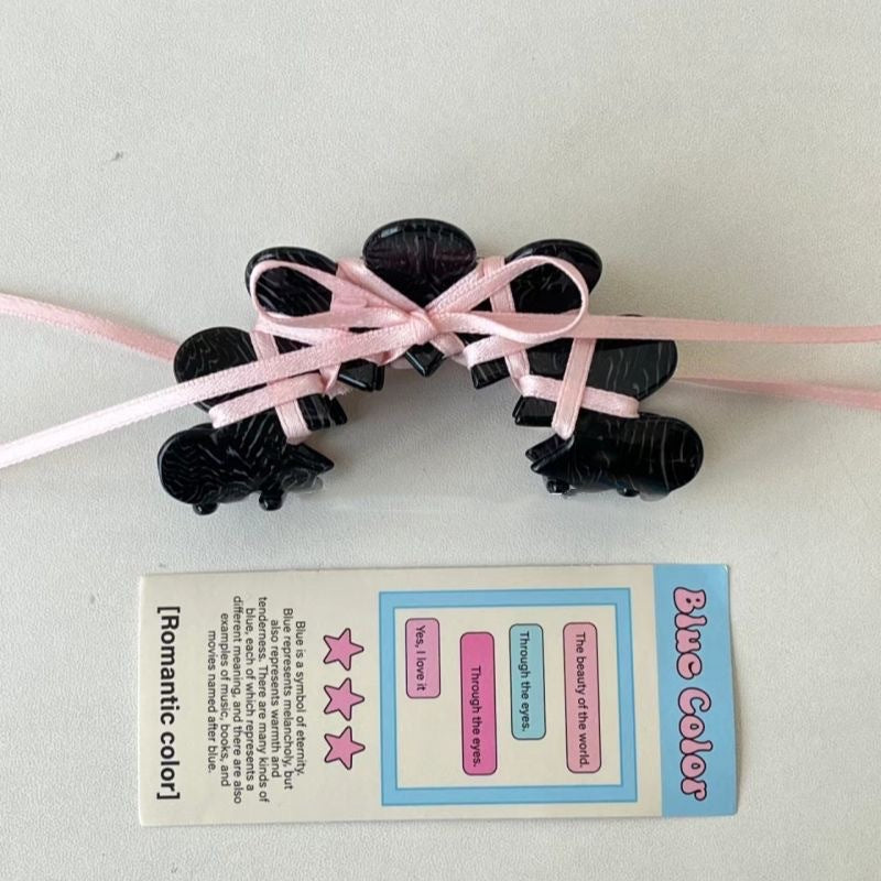 Ballet Ribbon Bow Barrette - Korean Style Acrylic Hair Clip