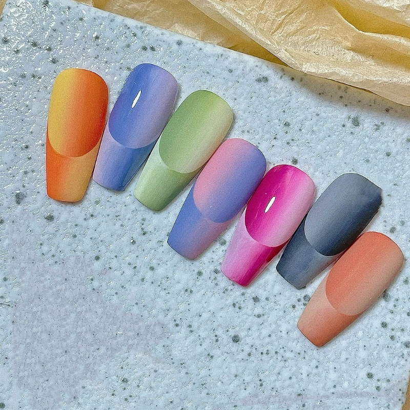 Two-Color French Gradient Nail Art Patches Set