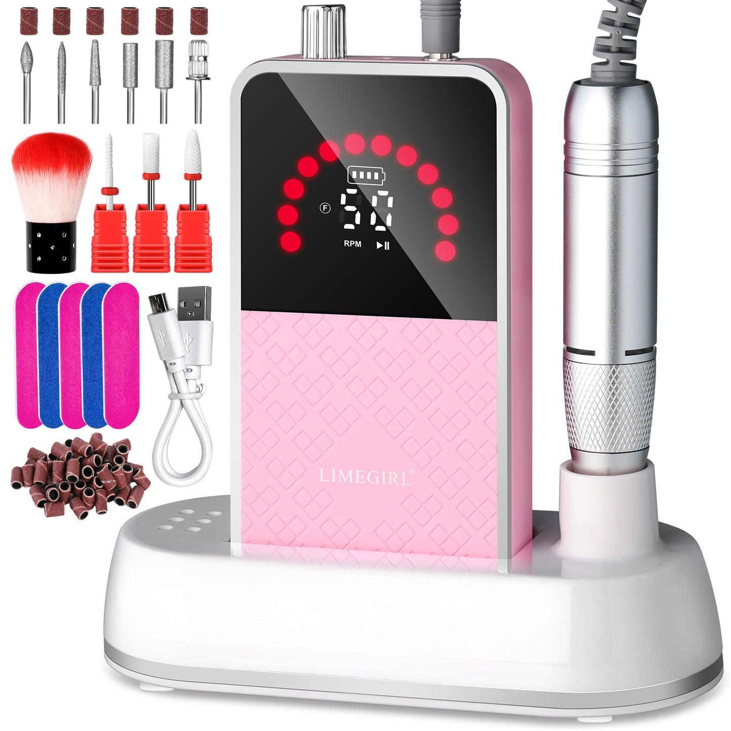 50000RPM Professional Rechargeable Nail Drill Kit for Acrylic & Gel Nails