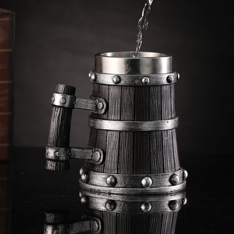 Large Capacity Beer Stein Mug with Handle - 600ML Stainless Steel Drinkware