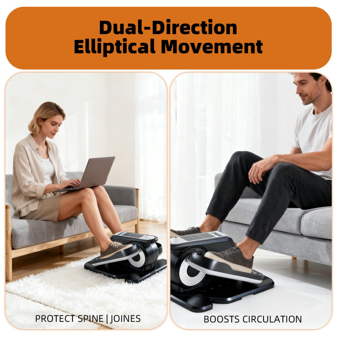 Under-Desk Elliptical Mini Pedal Exerciser with Adjustable Speed and LED Display