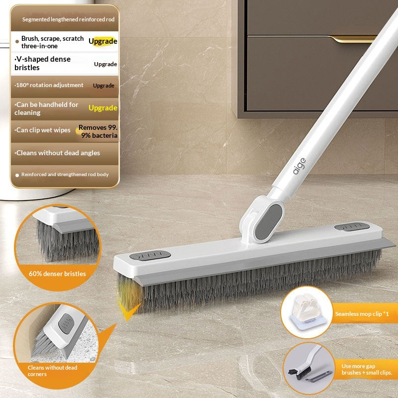 Bathroom Floor & Grout Cleaning Brush V-Shaped Silicone Scrubber