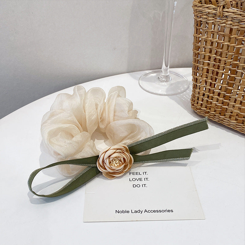 Ribbon Hair Tie - Camellia Design