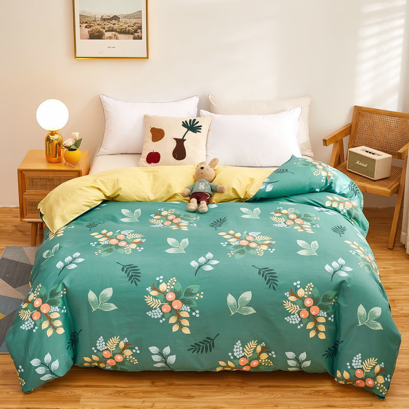 Cotton Bedding Set for Dormitory, Single & Double Quilt Covers - Multiple Sizes & Patterns