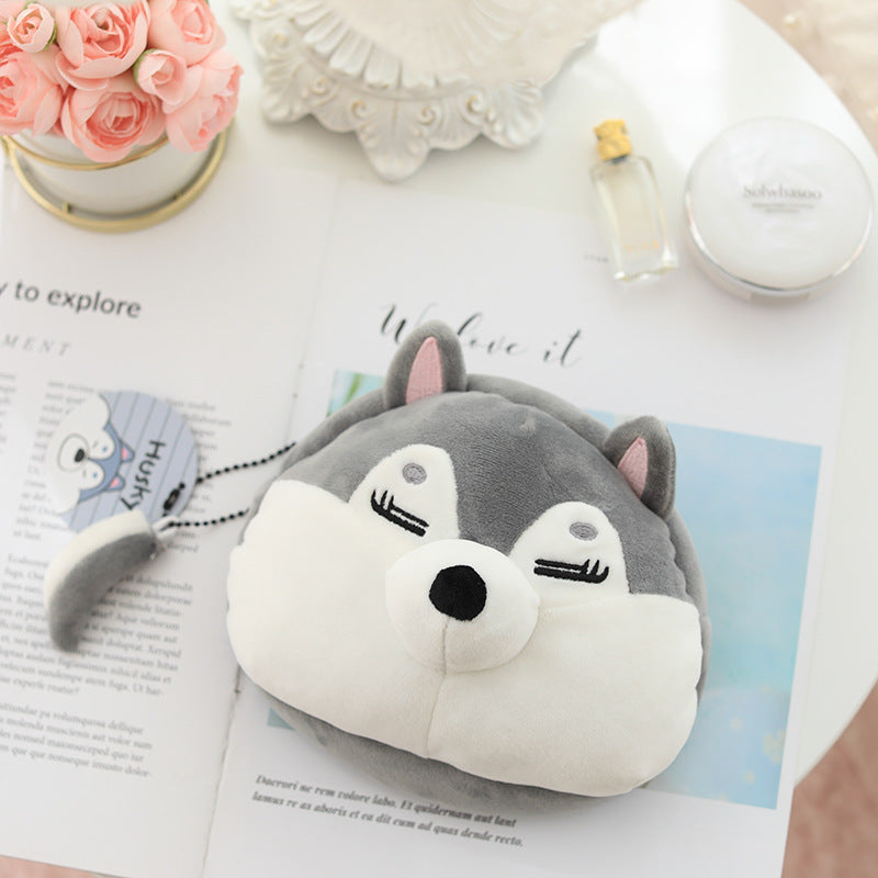 Cute Dog Pet Cosmetic Bag and Keychain Set - Shiba Inu Husky Dumpling Style